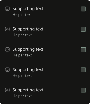 List with Checkboxes Dark Mode Preview