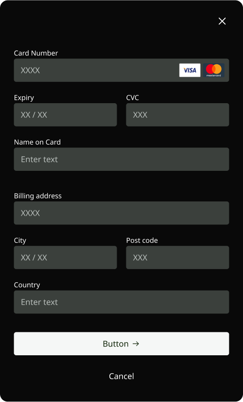 Payment Form Dark Mode Preview