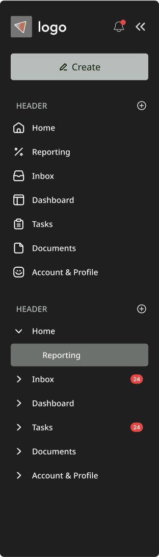 Sidebar Dark Mode Preview